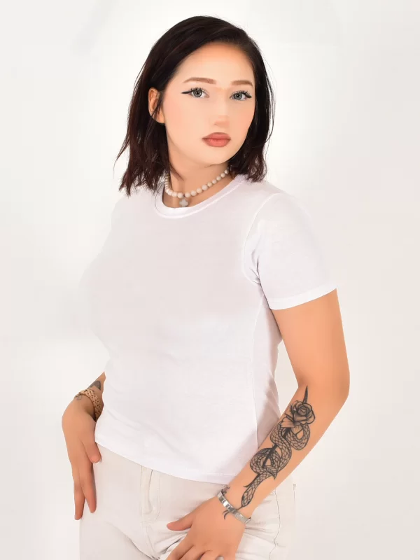 Moda Pollux Kadın Bisiklet Yaka Pamuk Bluz