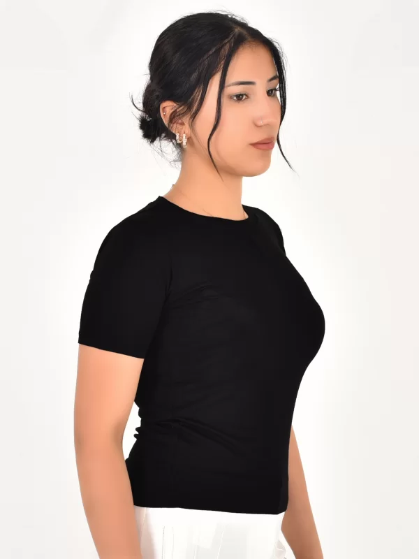 Moda Pollux Kadın Bisiklet Yaka Pamuk Bluz