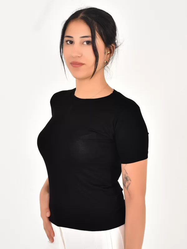 Moda Pollux Kadın Bisiklet Yaka Pamuk Bluz