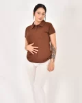 Kadın Polo Yaka Yarım Düğmeli Tişört