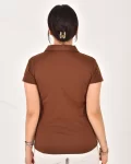 Kadın Polo Yaka Yarım Düğmeli Tişört