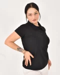 Kadın Polo Yaka Yarım Düğmeli Tişört