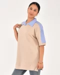 Kadın Gömlek Detay Polo Yaka Tişört