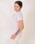 Kadın Polo Yaka Yarım Düğmeli Tişört