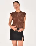 Kadın Sıfır Kol Taşlı Bluz