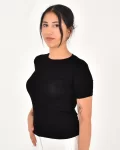 Moda Pollux Kadın Bisiklet Yaka Pamuk Bluz