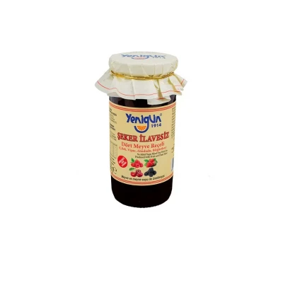Yenigün Şekersiz Karışık 4 Meyveli  Reçel 290 Gr