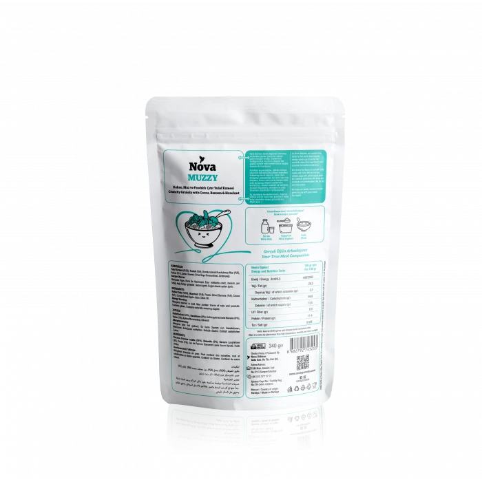 Nova Kakao Muz ve Fındıklı Granola 340 Gr