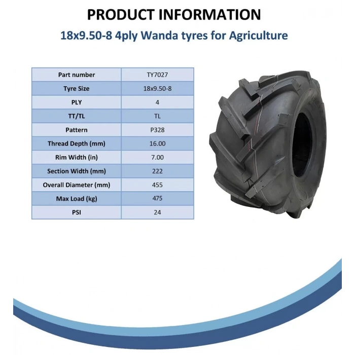 18x9.5-8 Wanda P328 Atv Arka Lastiği