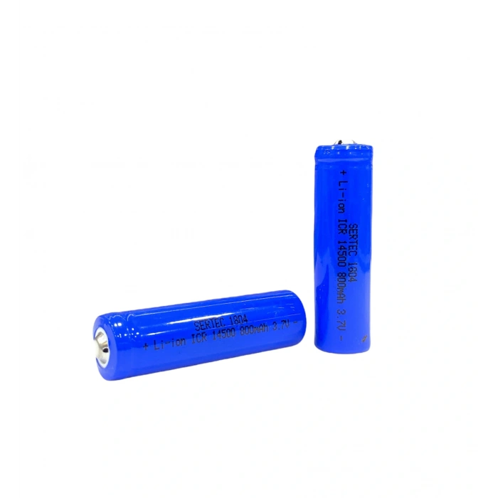 3.7V Li-ion 14500 AA - 800 Mah 1C Şarjlı Pil (Başlı)