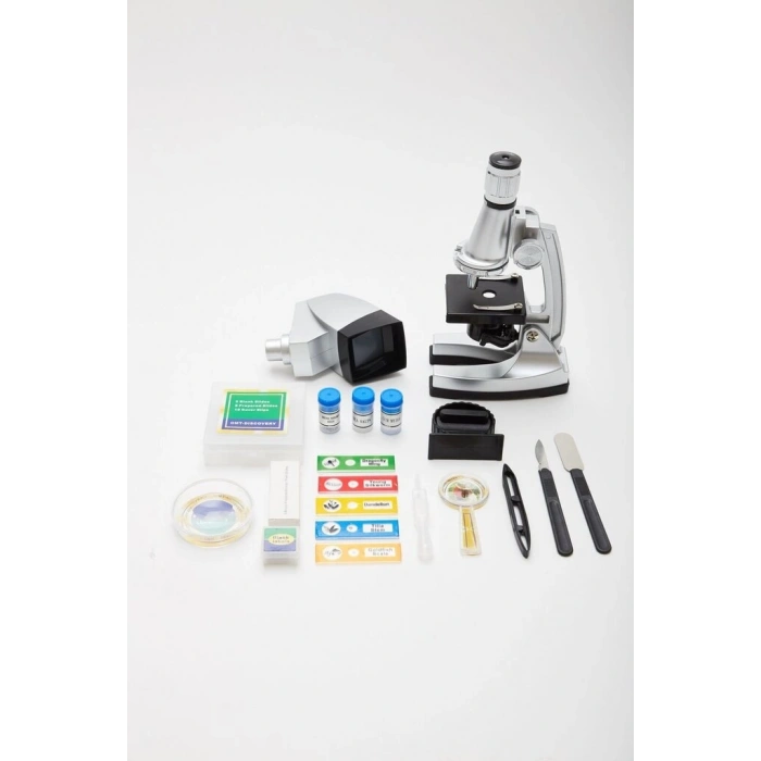 50X-100X-200X-400X-600-1200X Çocuklariçin Eğitici Projektörlü Mikroskop Seti