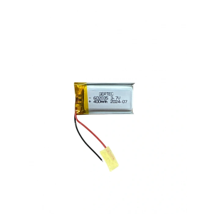 602035 3.7V 400mAh Li-Polymer Pil (Devreli/1.5A)