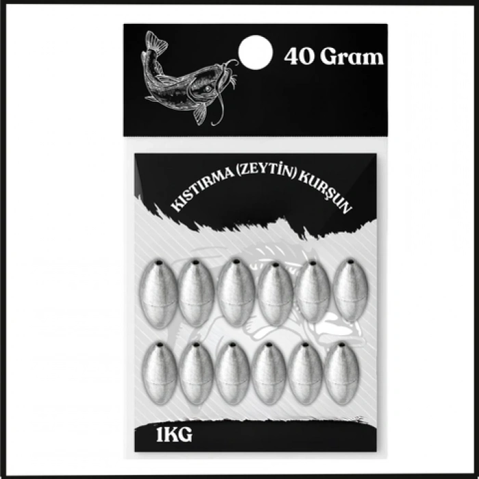 Uyguna-Yakala 40 Gram - 1KG Kıstırma (Zeytin) Kurşun -Olta Kurşunu -SUN.163