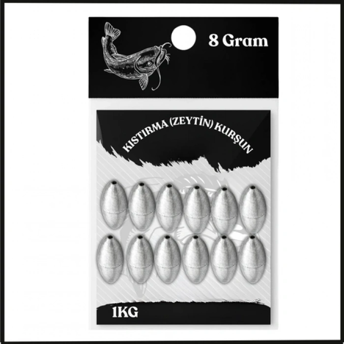 Uyguna-Yakala 8 Gram - 1KG Kıstırma (Zeytin) Kurşun -Olta Kurşunu - SUN.160