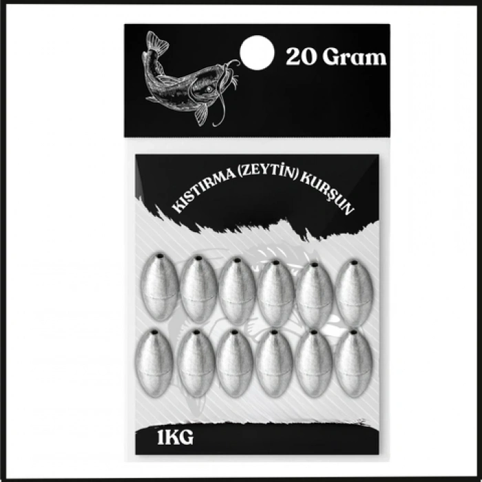 Uyguna-Yakala 20 Gram - 1KG Kıstırma (Zeytin) Kurşun - Olta Kurşunu - SUN.162