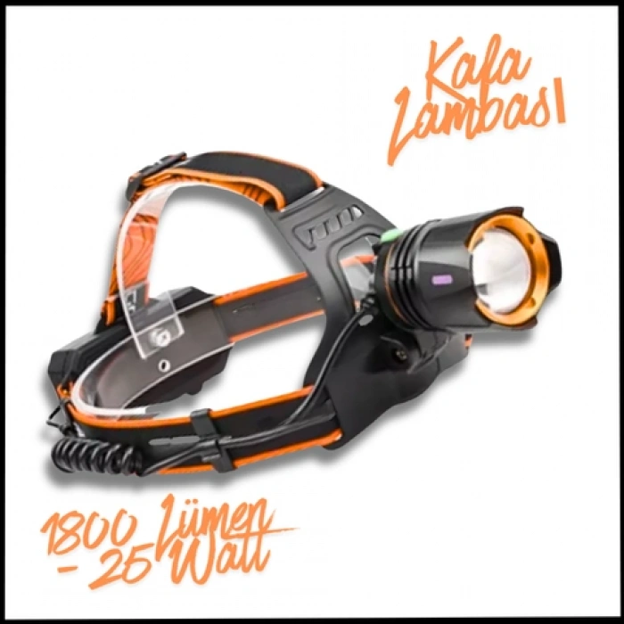 Uyguna-Yakala 1800 Lümen - 25 Watt Şarj Edilebilir Kafa Lambası - Sensörlü - 2065-S