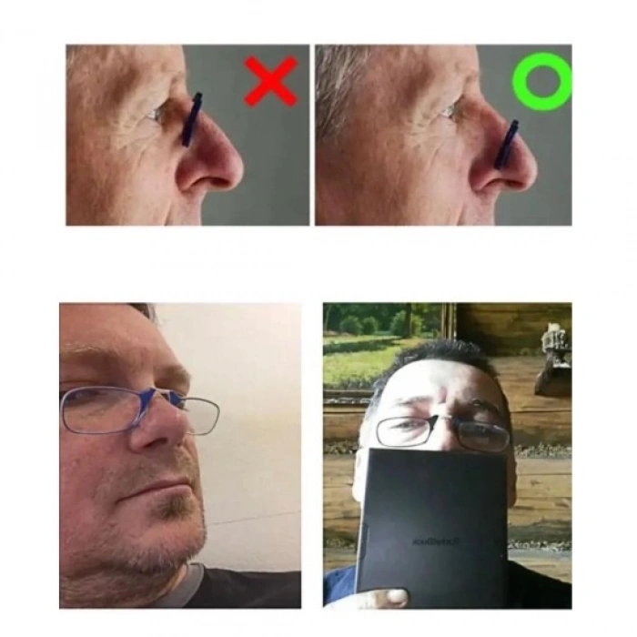 Burun Üstü Mini Sapsız 4.5x Gözlük Büyüteç - Mavi