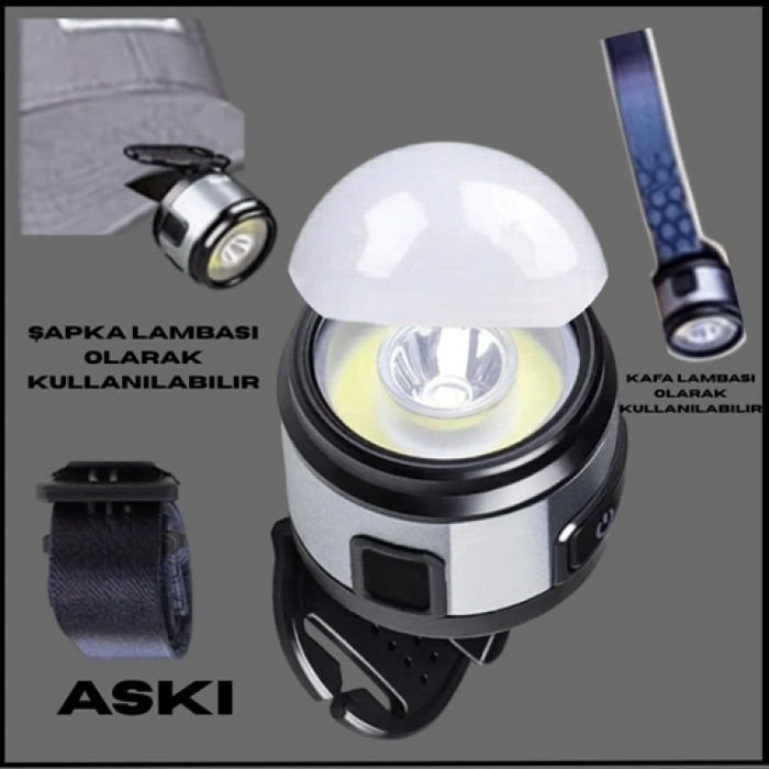 7 Mod Şarjlı Kafa ve Kamp Lambası Güçlü LED Aydınlatma Çok Amaçlı Kullanım WT-618