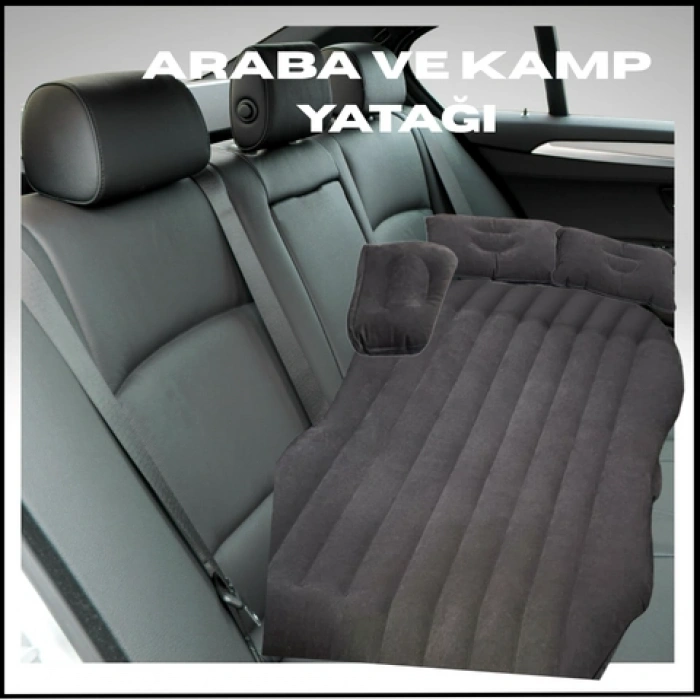 Araç İçi Şişme Yatak Araba Ve Kamp Yatağı Çanta Elektrikli Pompa Tamir Kiti Ve Yastıklı Yatak Seti