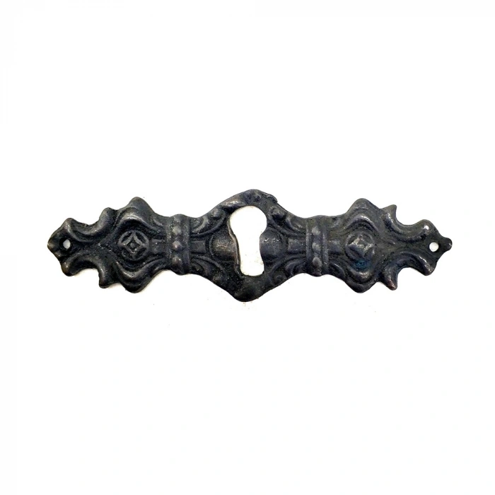 Antika Tarz Dekoratif Pirinç Anahtar Ağızlığı - 28x104mm, Oksit