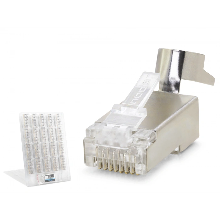 Cat7 Ez Rj45 Metal A Kalite Konnektör 100 Adet Plastik Kutu - Silver ND2426