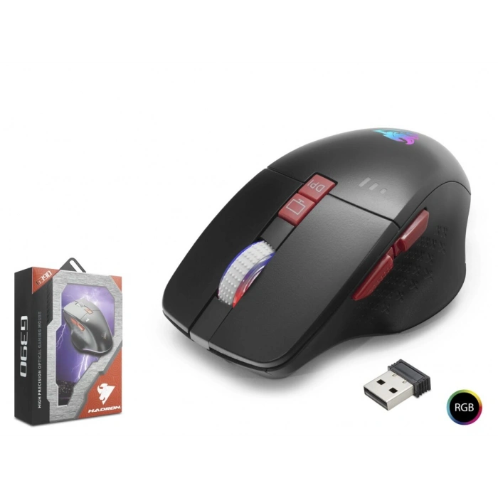 G390 Kablosuz Şarjlı Mouse 1600 Dpi Sessiz Rgb - Siyah