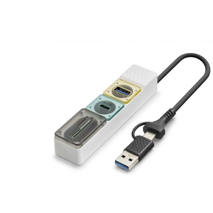 Hdx7058 Type-C Usb 3.0 Hub Kart Okuyucu 4 Port 5 Gbps - Beyaz