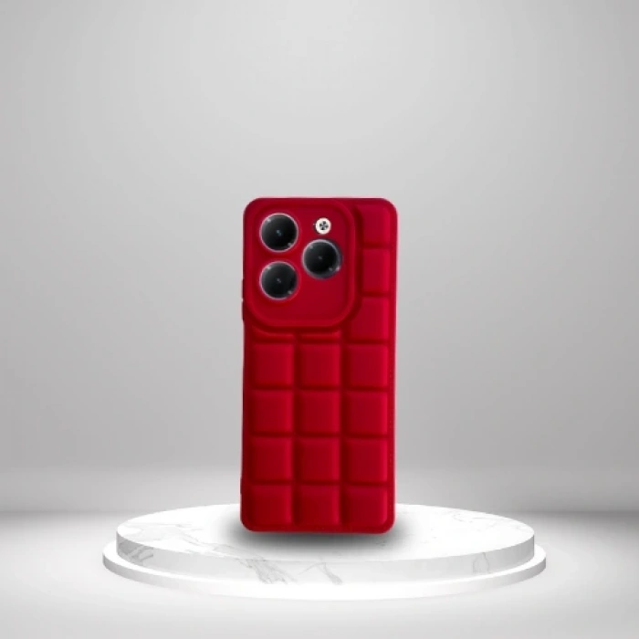 İnfinix Hot 40 Uyumlu Silikon Madlen Case KIRMIZI