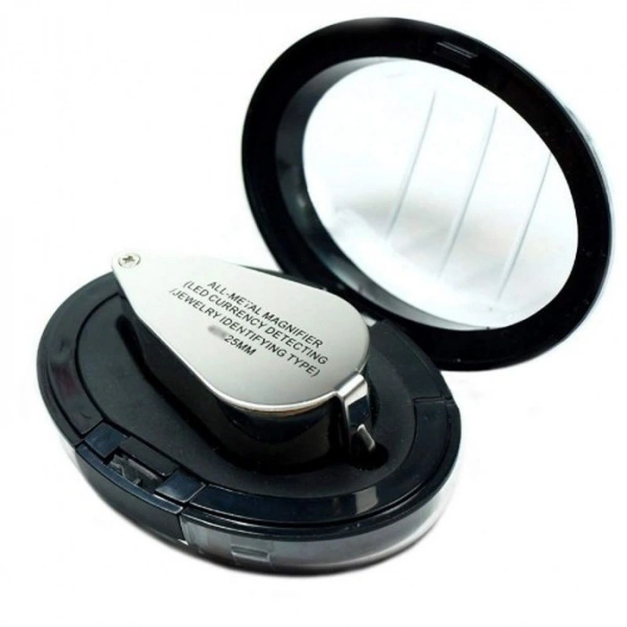 Kontrol Için Özel Kutulu Metal Işıklı Lup 40X25