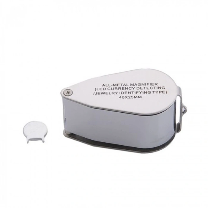 Kontrol Için Özel Kutulu Metal Işıklı Lup 40X25