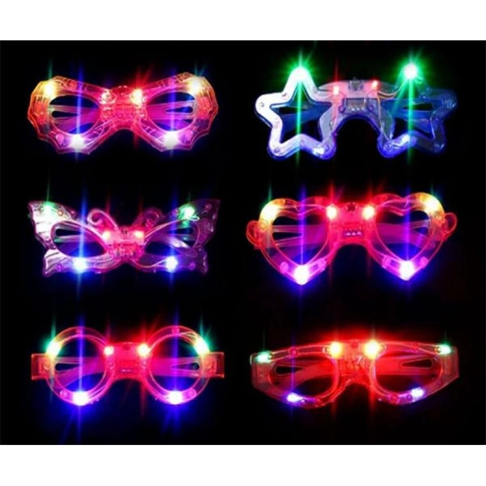 Led Işıklı Karışık 6 Model Yanar Söner Parti Gözlüğü 6 Adet