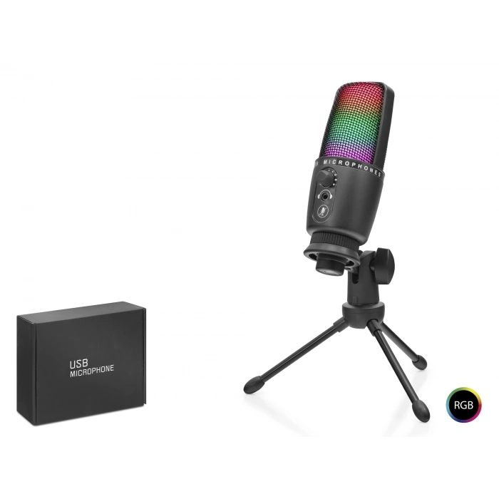 Profesyonel Rgb Mikrofon Dokunmatik Mute Ve Gain Kontrollü Type-C - Siyah ME31