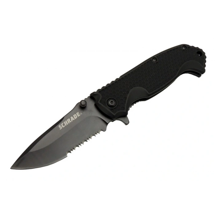 Schrade 5-1 Siyah Kamp Çakı 20cm- Yarı , Testere Detaylı