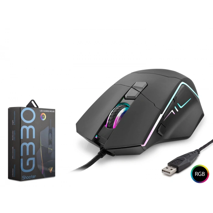 Shooter Mouse 6400 Dpi Rgb - Si̇yah G330