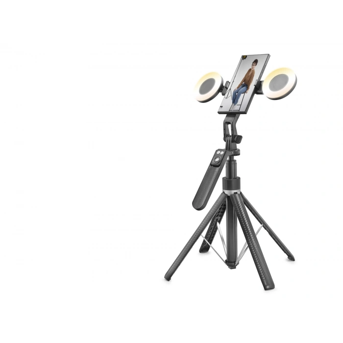 Telefon Tripodu Ve Selfie Çubuğu Seti Bluetooth Kumandalı Led 180 Cm - Siyah ND1032