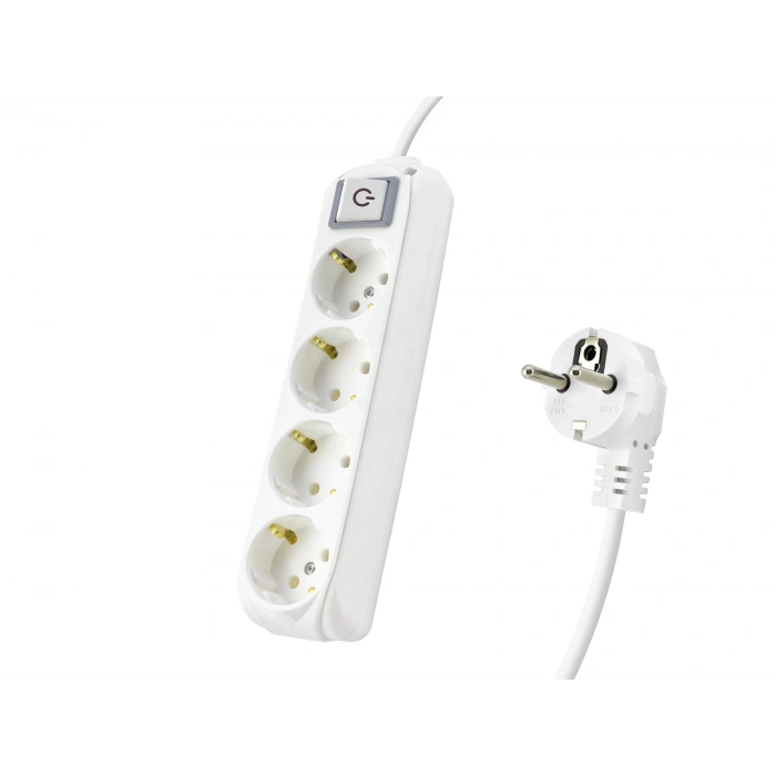 Topraklı Uzatma Kablosu 4 Priz 2 M - Beyaz 9240202