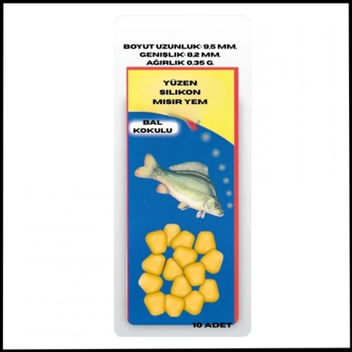 Uyguna-Yakala  10 Adet - Bal Kokulu Yüzen Silikon Mısır Yem - Mini - 0614