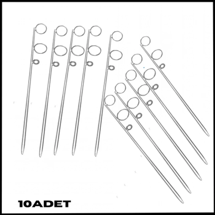 Uyguna-Yakala  10lu Olta Kamış Ayağı Paslanmaz Çelik Galvaniz Kaplamalı-MAL.464