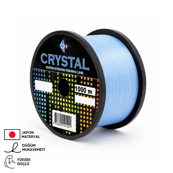 Uyguna-Yakala 1000 MT Bobin Misina - Crystal - Mavi - Ekstra Güçlü - 0,30 MM