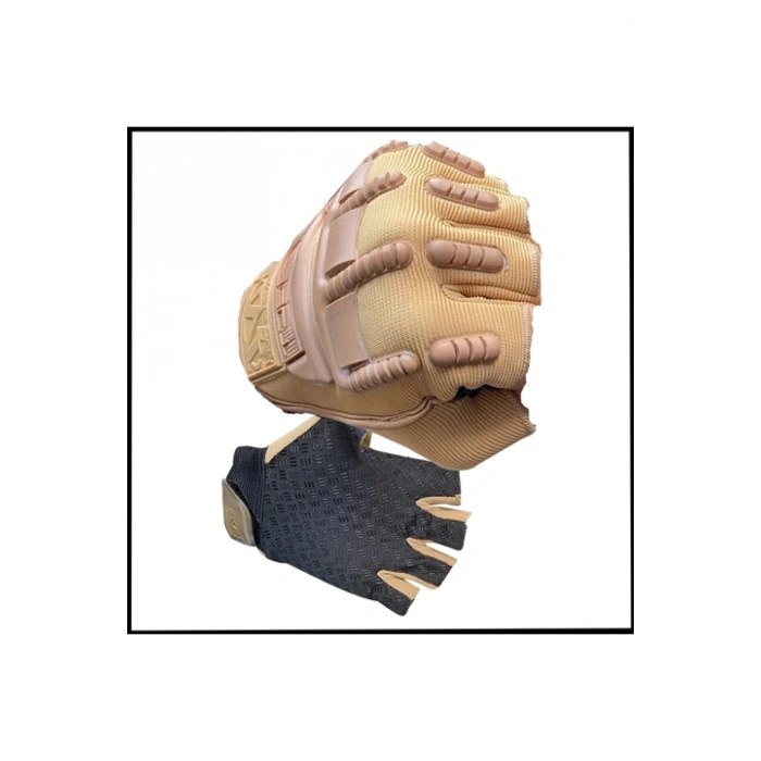 Uyguna-Yakala Parmaksız Eldiven Kum-D.031
