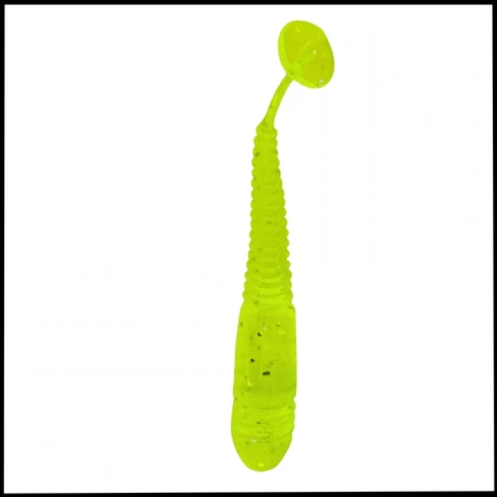 Uyguna-Yakala 1,1g 55mm -  Silikon Kurt Yem  UV - Fluo Yeşil  - Karides Kokulu-Turuncu/Sarı  -YEM.758