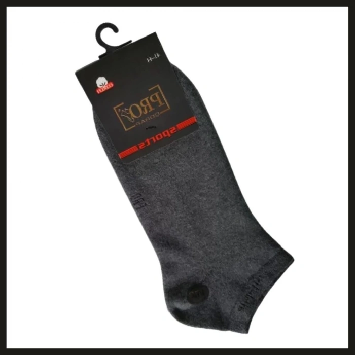 Uyguna-Yakala Gri 41-44  Atletıch Havlu Erkek Patik Çorabı-RAP.148