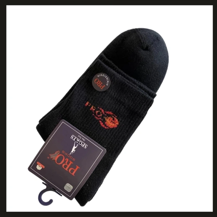 Uyguna-Yakala Siyah 41-44 Beden Havlu Erkek Patik Çorabı-RAP.159