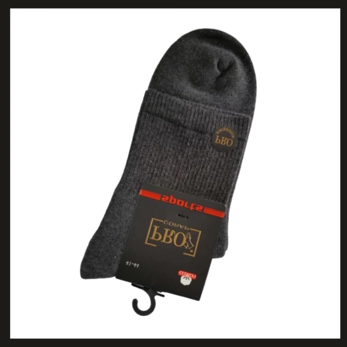 Uyguna-Yakala Gri 41-44 Havlu Erkek Patik Çorabı-RAP.141