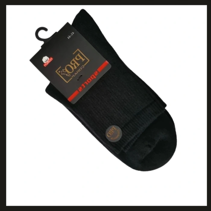 Uyguna-Yakala Siyah 41-44 Havlu Erkek Patik Çorabı-RAP.140