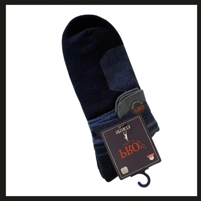 Uyguna-Yakala Lacivert 41-44 Dukha Havlu Erkek Patik Çorabı-RAP.153