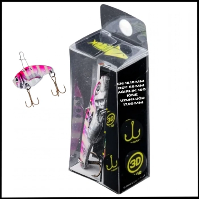 Uyguna-Yakala 15g 55mm- Titreşim Yem -Gül Parıltısı- UV Boyalı-YEM.744