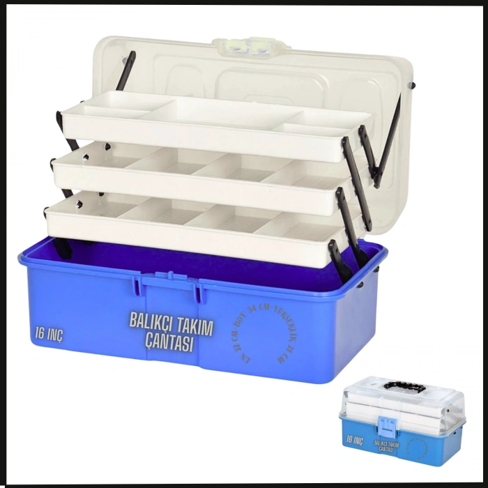 Uyguna-Yakala Profesyonel 16 Inçh - Malzeme Kutusu -  Balıkçı Takım Çantası-AN.058