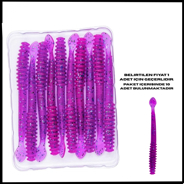 Uyguna-Yakala 2,2g 87mm - Mor- UV Boyalı Silikon Sahte Kurt Yem - 1041-CGPR