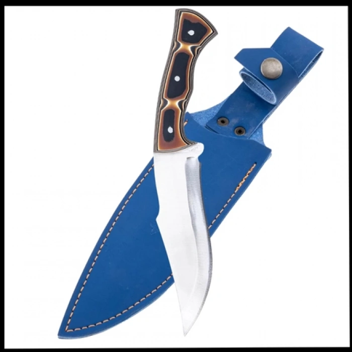 Uyguna-Yakala  28 cm - Deri Taşıma Kılıflı -Kamp Bıçağı - Av Bıçağı -BIC.020